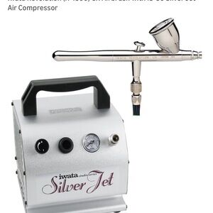 Iwata Silver Jet Airbrush Compressor + Iwata Airbrush Gun